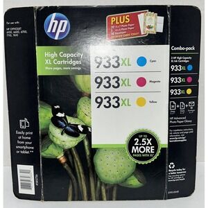 HP Genuine 933XL Color Ink Combo Pack OEM Cyan Yellow Magenta Expired 02/2017